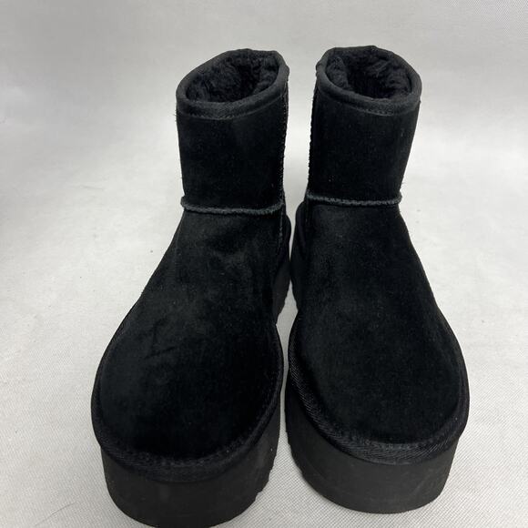 UGG Classic 1134991-BLK Boot Women's Black Suede Platform Ankle Bootie - Picture 6 of 11